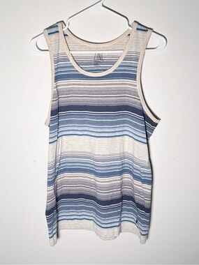 Zine Blue Stripe Sleeveless Tank Top